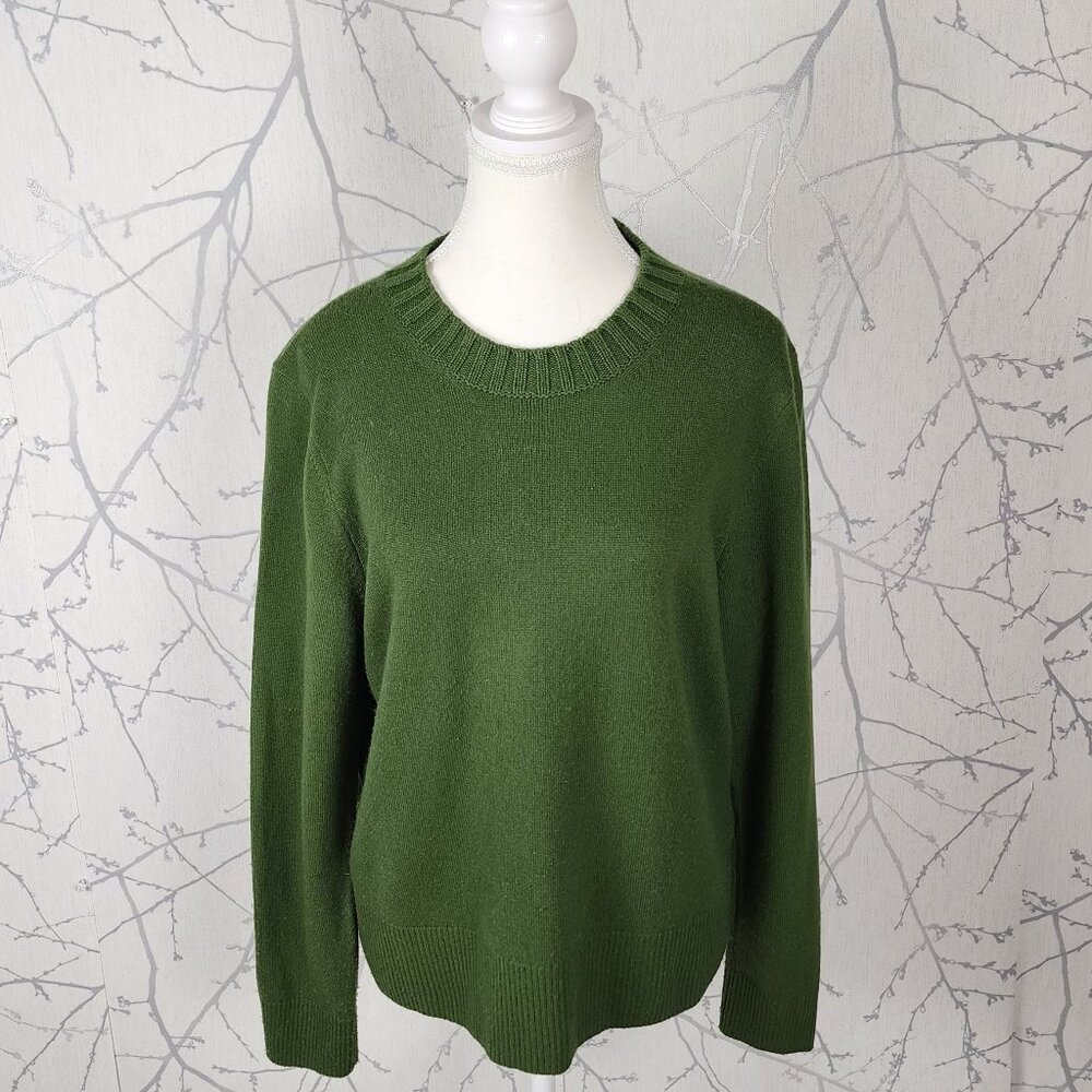 Chinti & Parker Green 90% Wool 10% Cashmere Crewneck Sweater